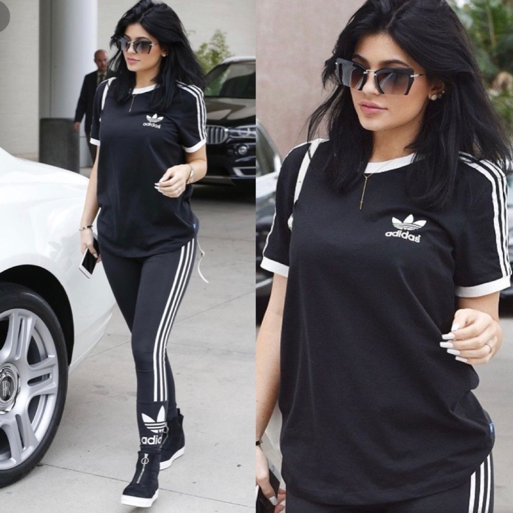 Adidas Originals Black 3 Stripe Crew Neck